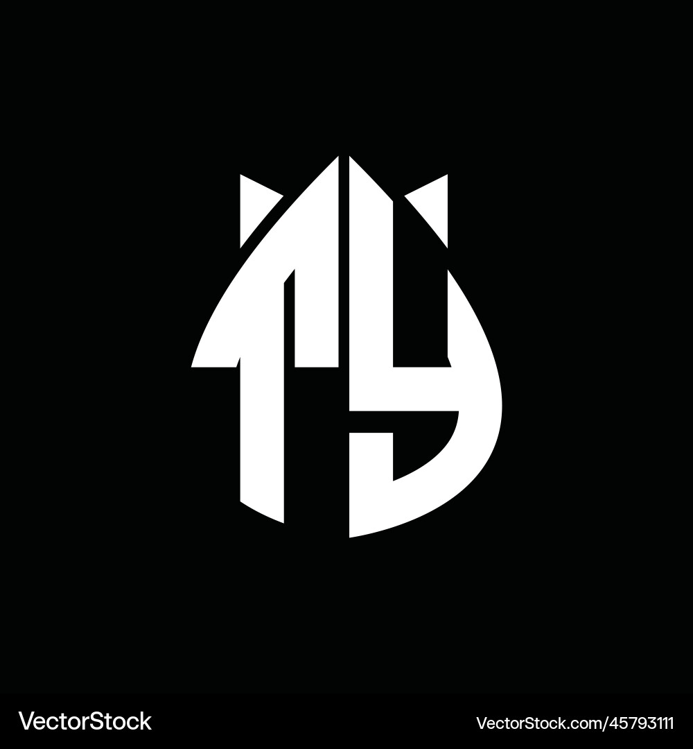 Ty logo monogram drops crown shape images design Ty logo monogram drops crown shape images design Vector Image