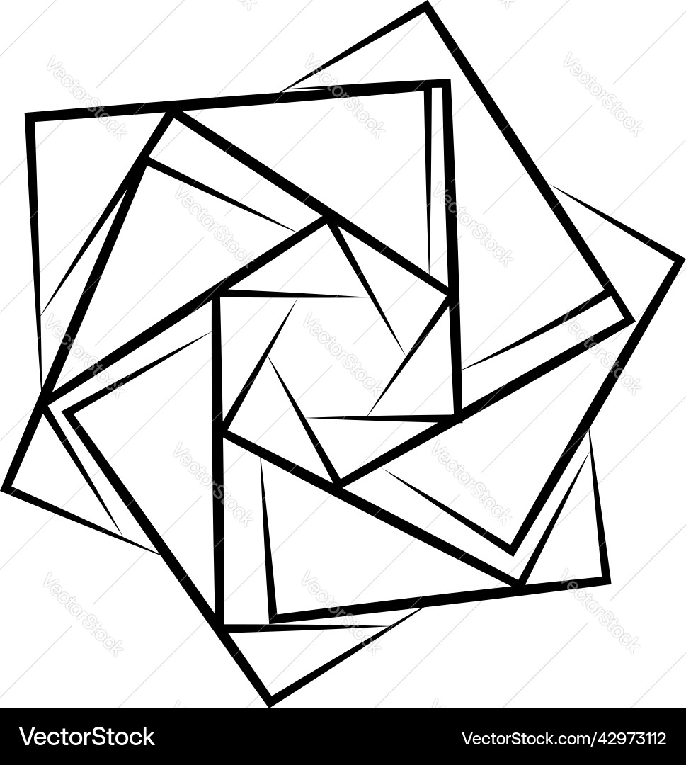 Angular abstract icon radial element design line Angular abstract icon radial element design line vector image