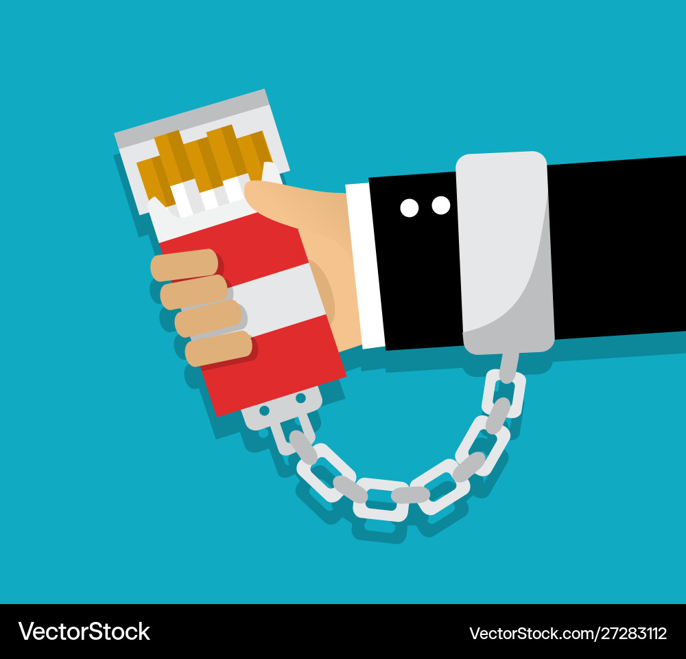 Bad habit and cigarette addiction Bad habit and cigarette addiction vector image