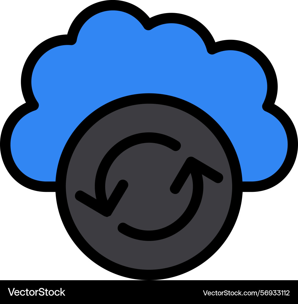 Cloud sync line filled style icon design Vector Image