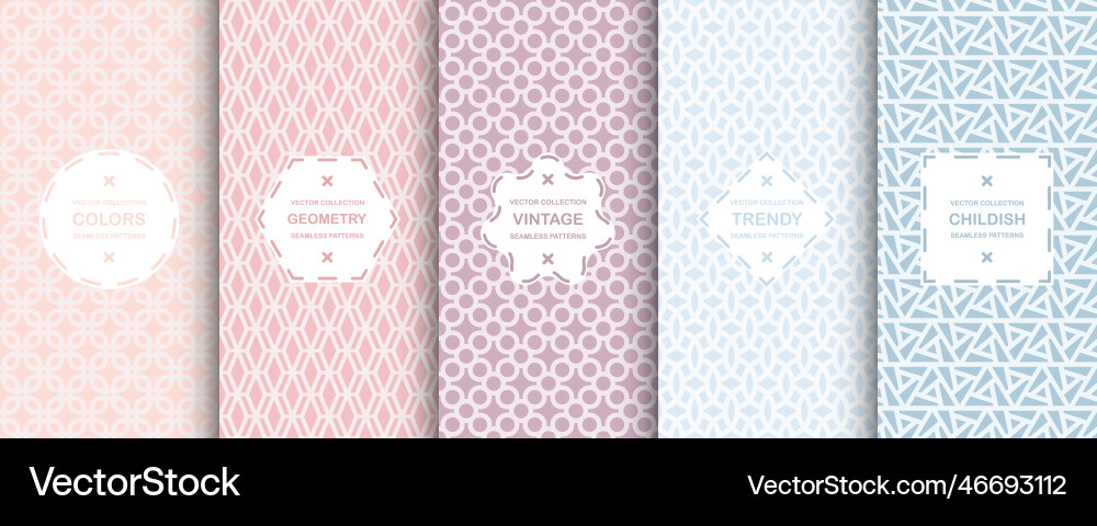 Collection of seamless ornamental colorful Collection of seamless ornamental colorful vector image