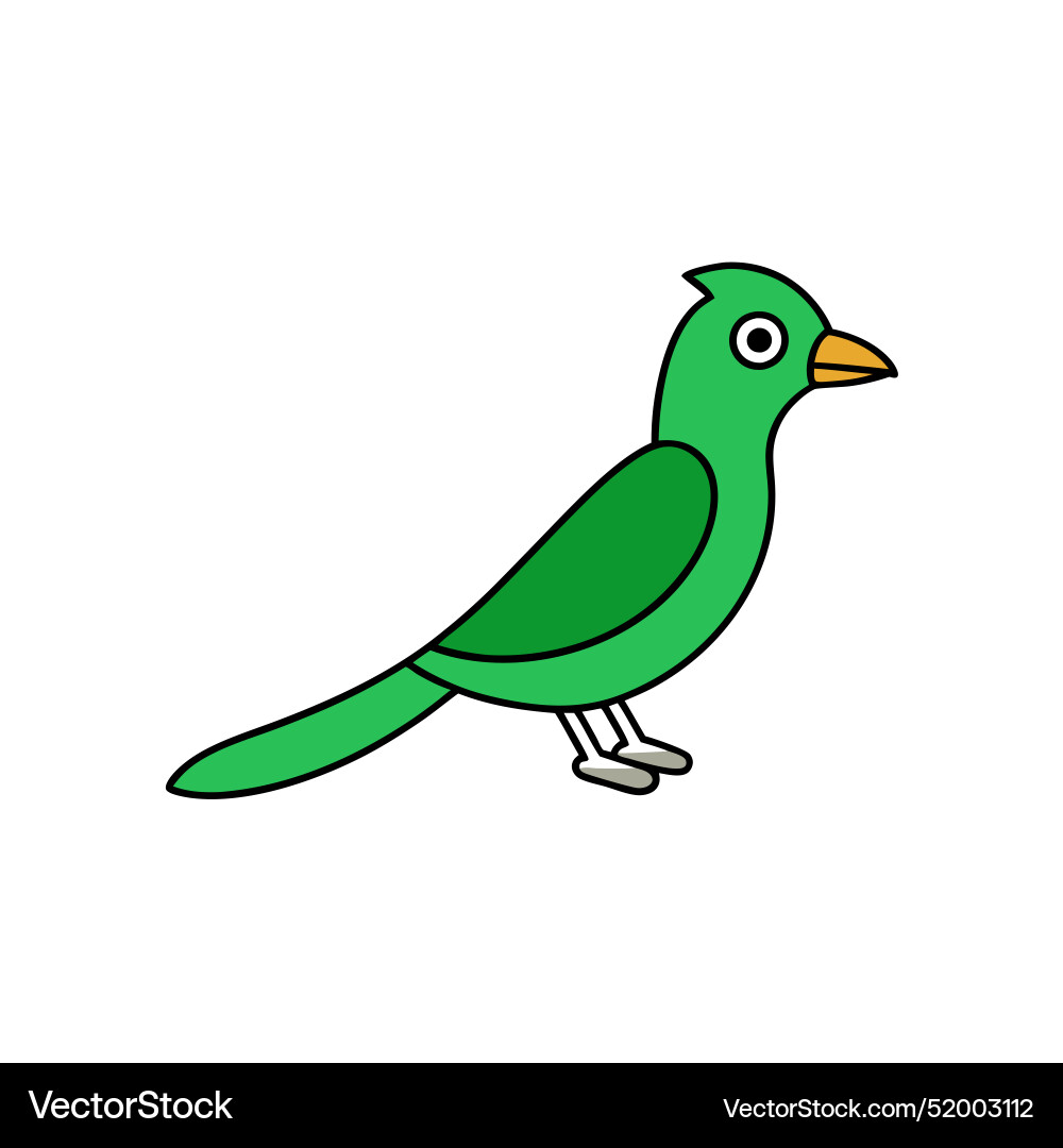 Common green magpie bird learns icon Vector Image