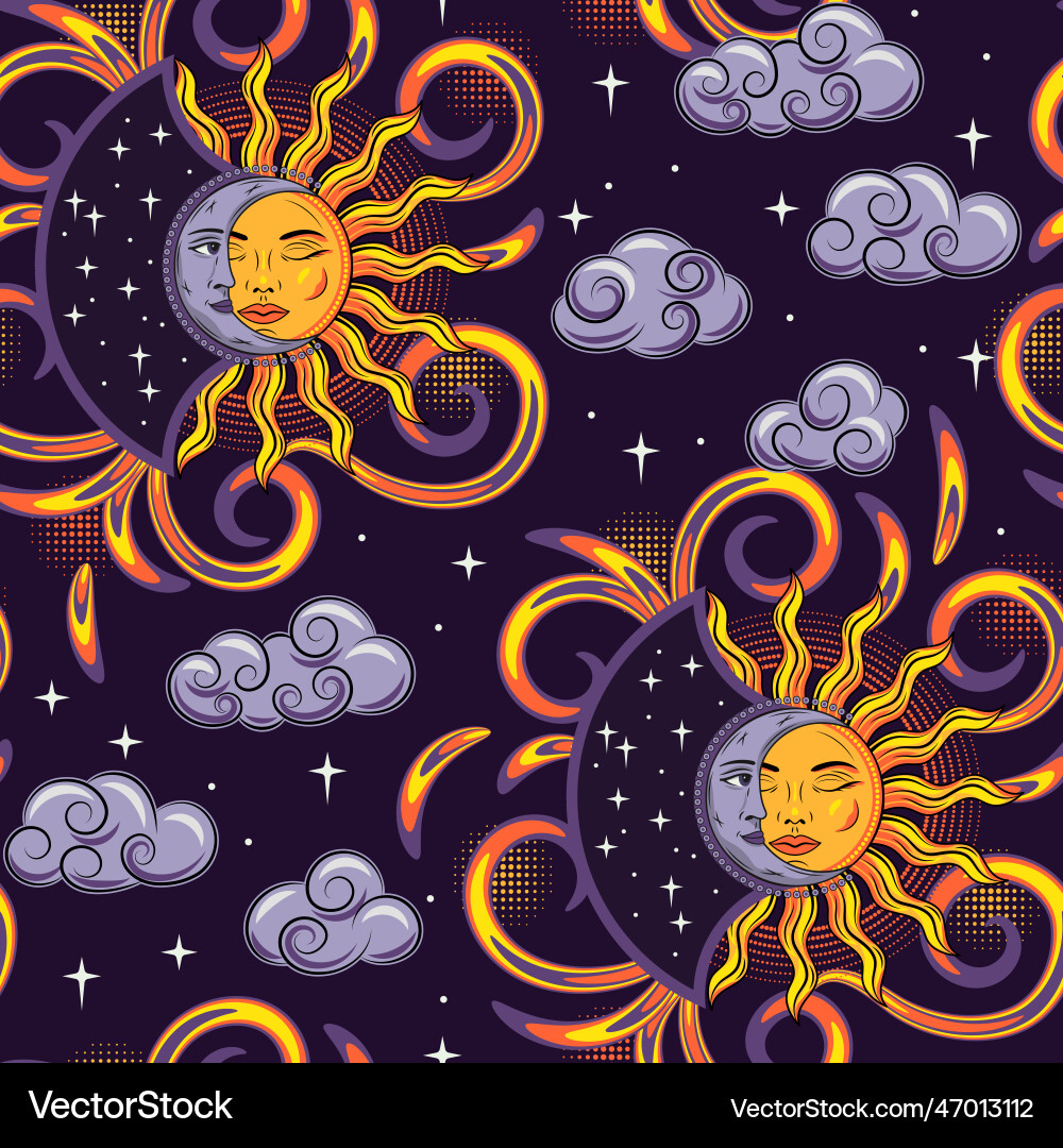 Cosmic Eclipse Pattern vector image