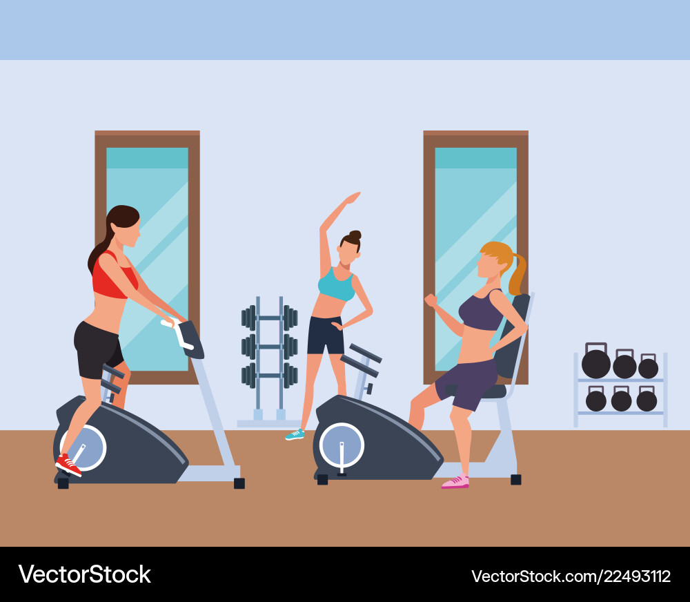 Fitness people and gym Fitness people and gym vector image