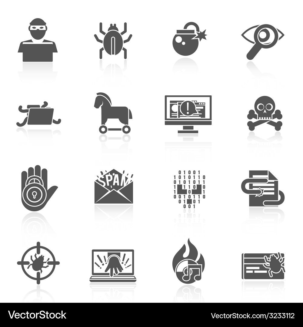 Hacker Icon Set vector image