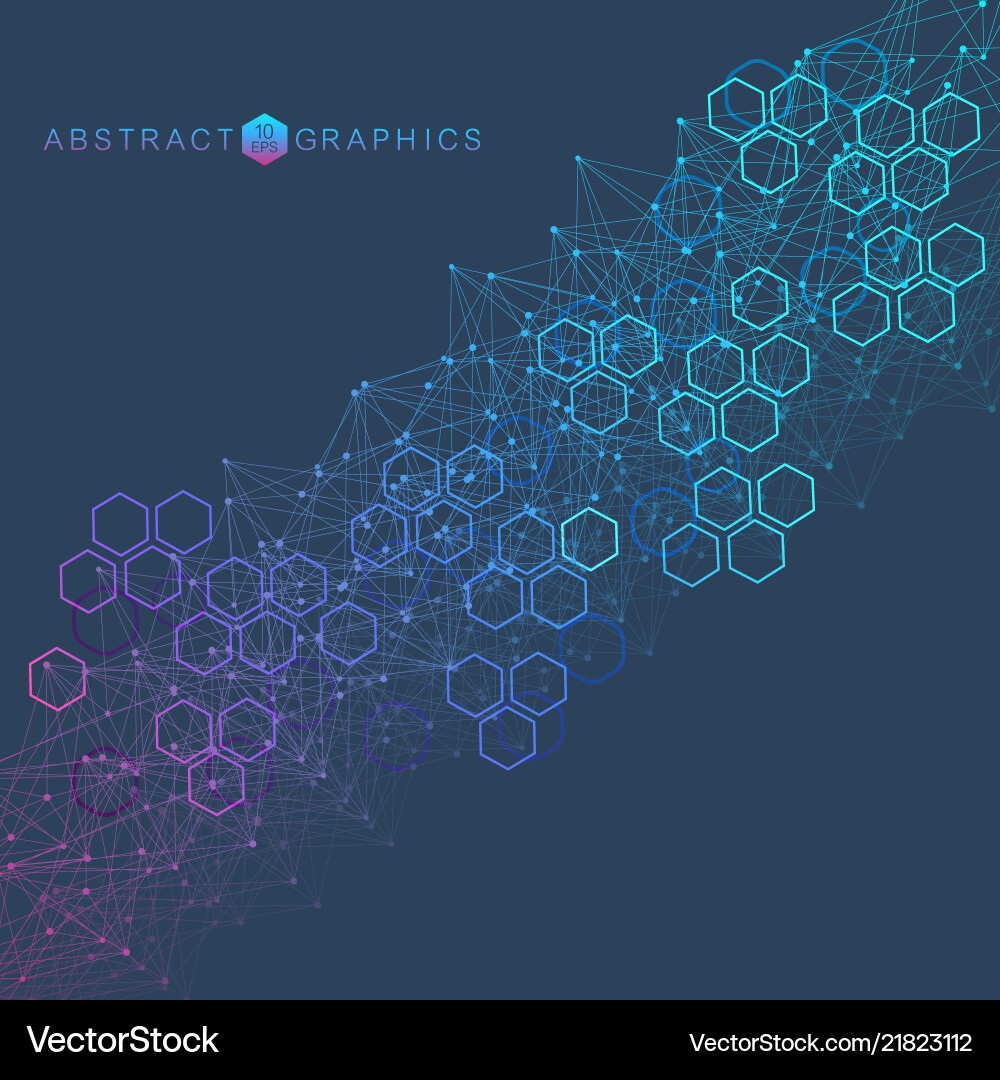 Hexagonal Data Network vector image