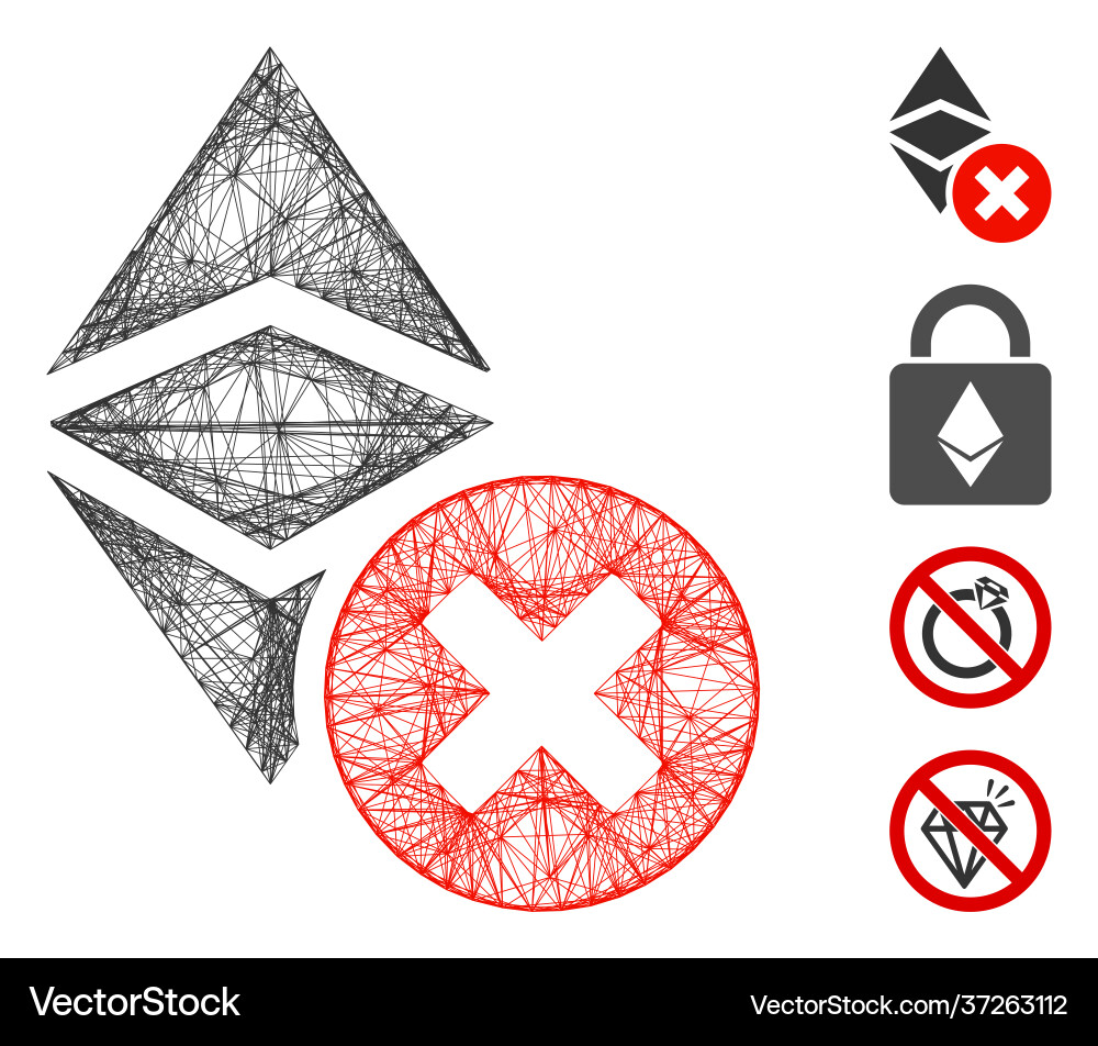 Linear wrong ethereum classic mesh Linear wrong ethereum classic mesh vector image