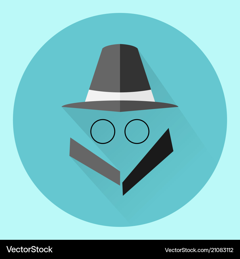 Man in suit spy icon isolated on background mode Man in suit spy icon isolated on background mode vector image