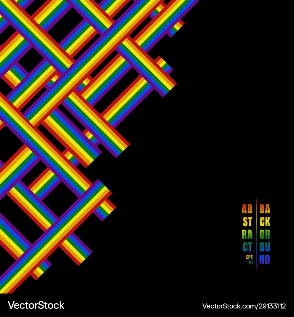 Rainbow Geometric Lines Pattern vector image