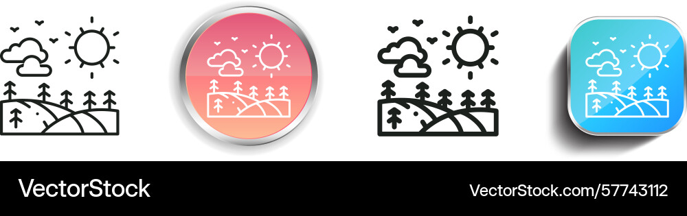 Road icon thin linear regular and button style Road icon thin linear regular and button style vector image