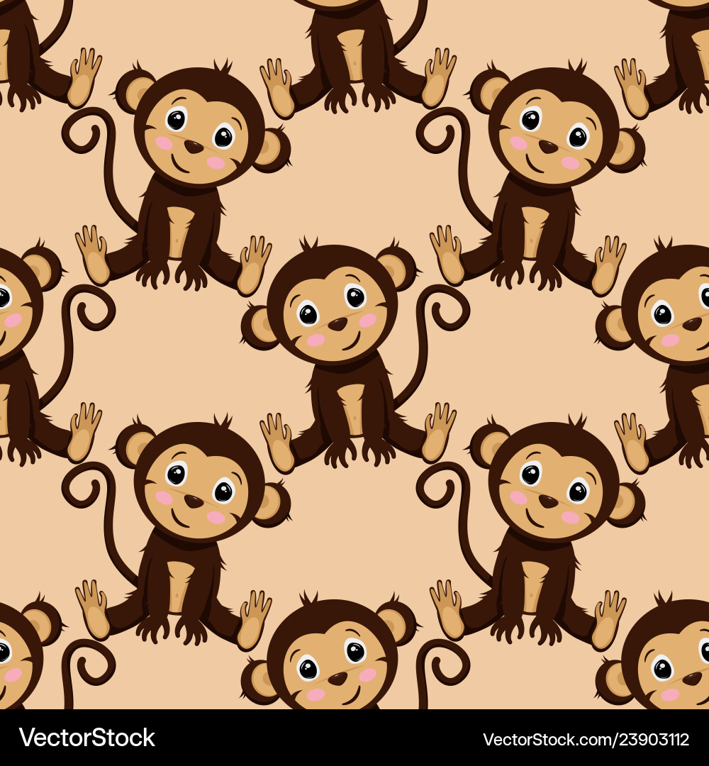 Seamless pattern with sitting monkey Seamless pattern with sitting monkey vector image