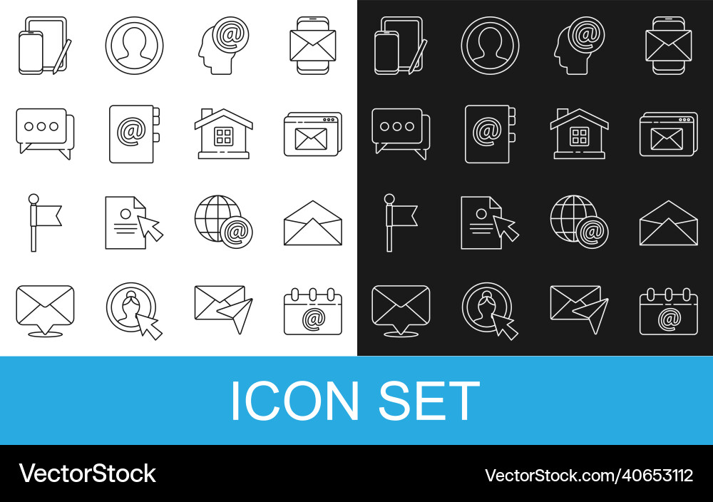 Set line calendar with email envelope website Set line calendar with email envelope website vector image