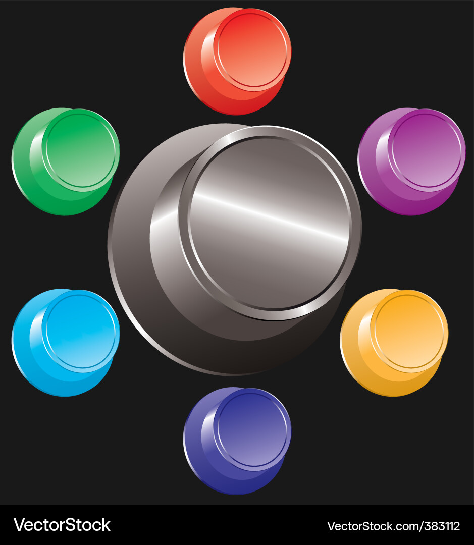 Set of colorful buttons Vector Image