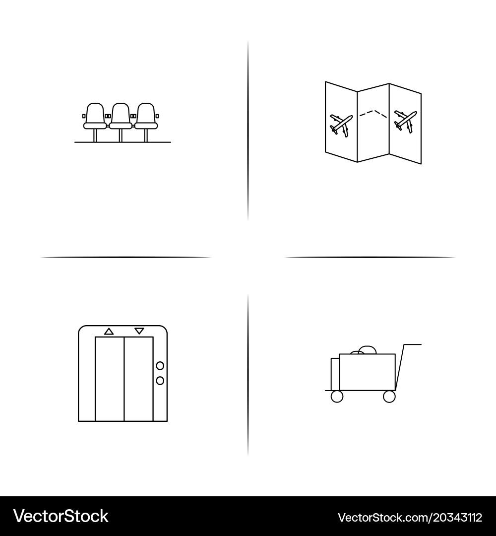 Travel simple linear icon setsimple outline icons Vector Image