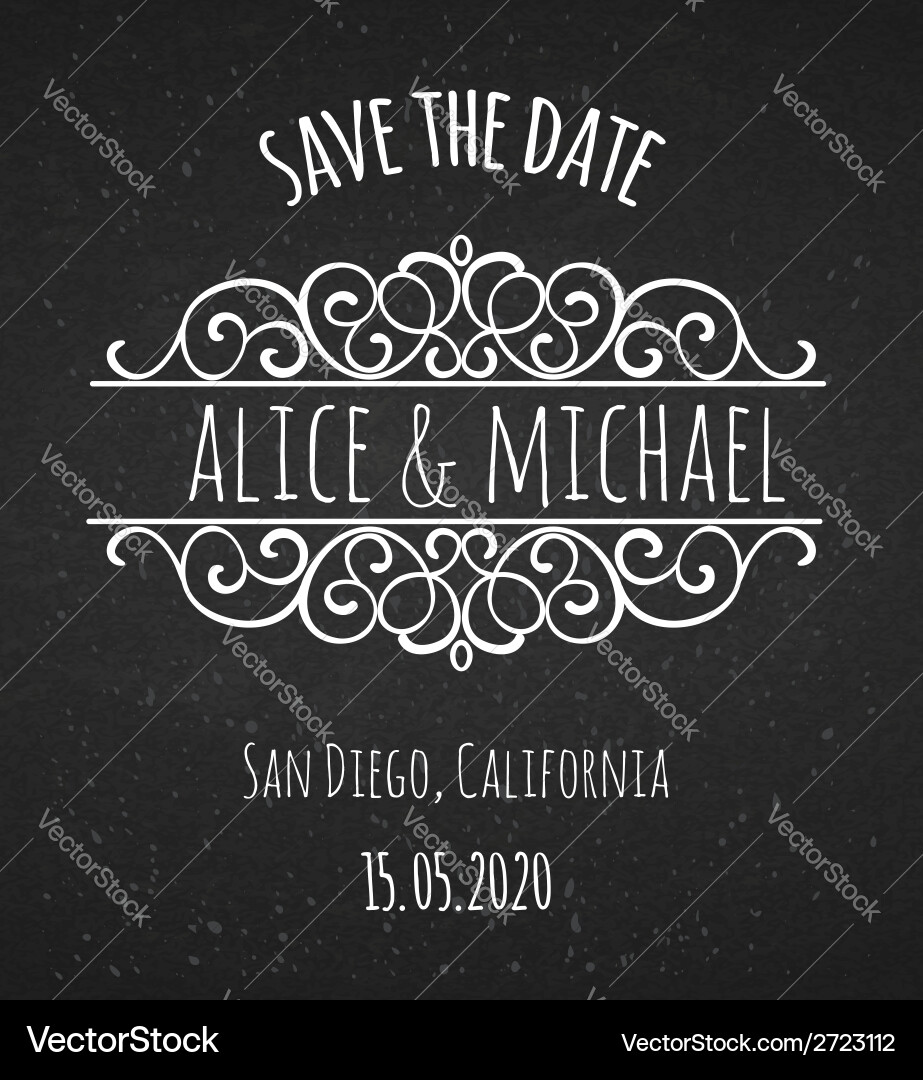 Vintage Chalkboard Frame Template Vector Image