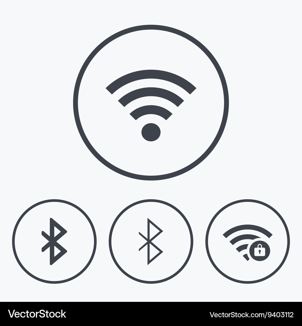 Wifi and bluetooth icon wireless mobile network vector image