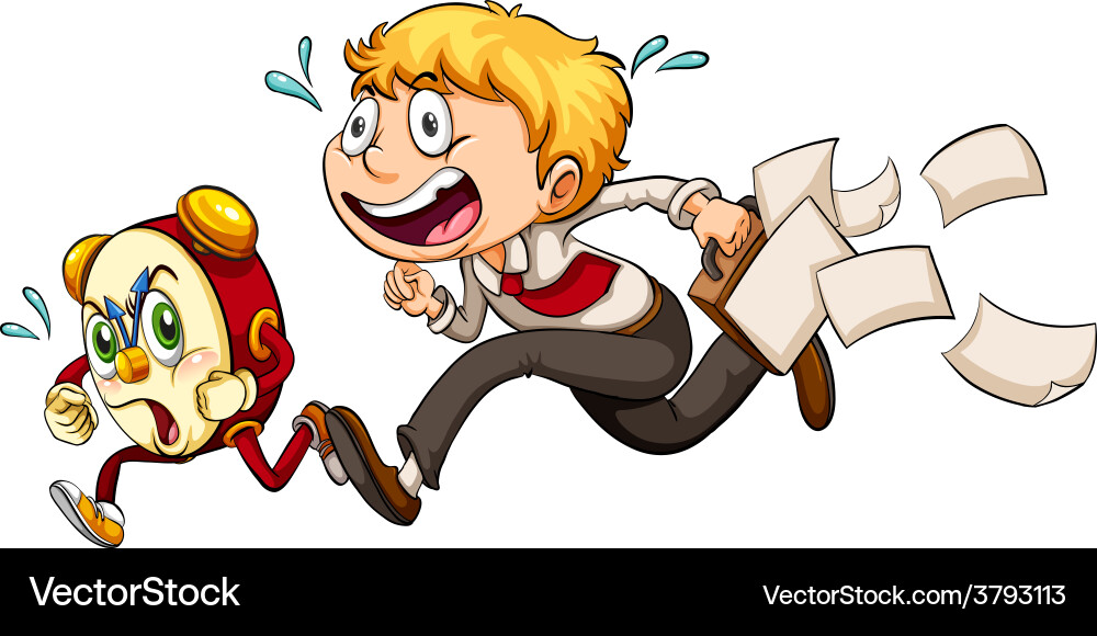 A man running with the clock vector image