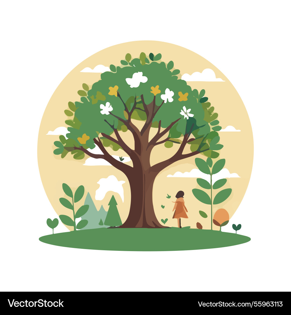 Ai-generated a large tree Vector Image