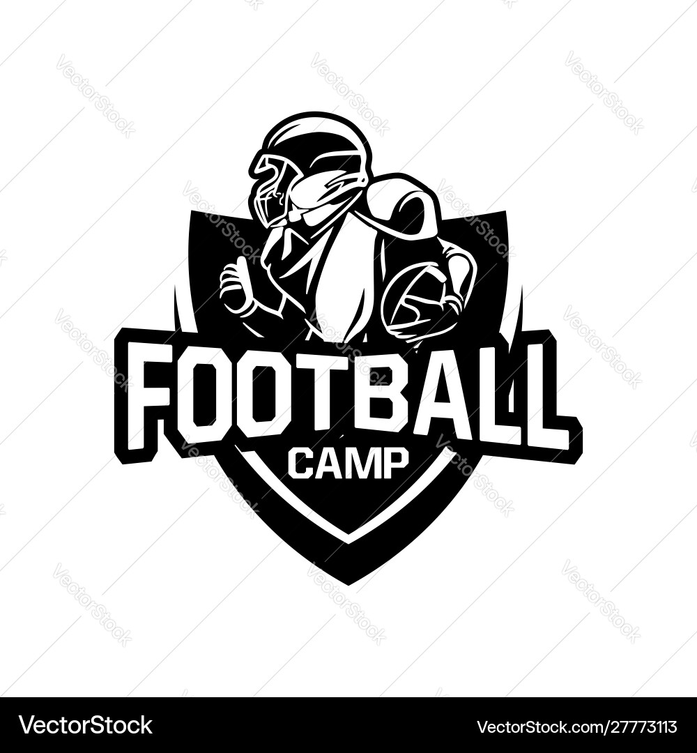 American Football Camp Shield Badge vector image