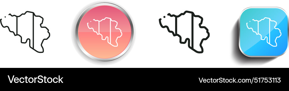 Belgium icon thin linear regular and button style Belgium icon thin linear regular and button style vector image