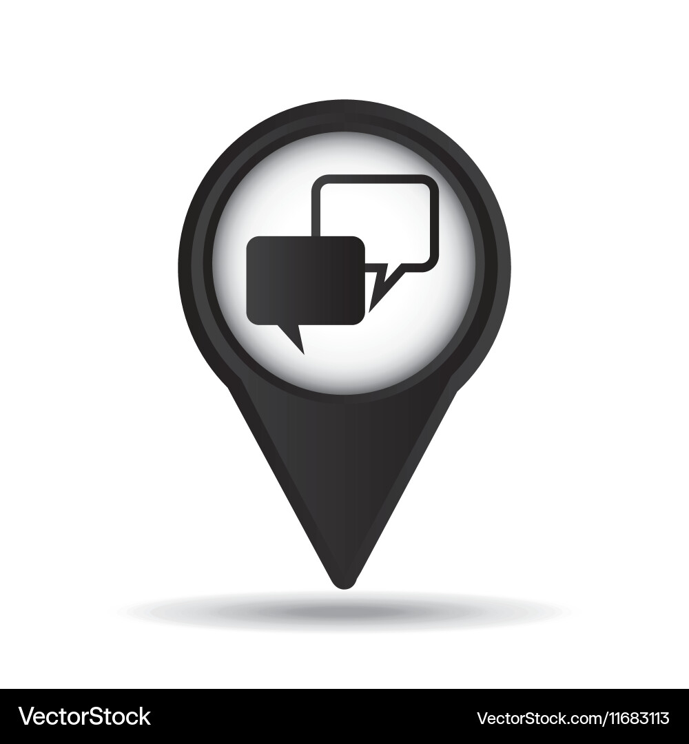 Bubble speak map pointer icon vector image