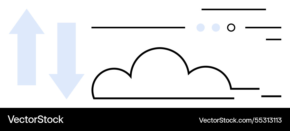 Cloud computing with up and down arrows Cloud computing with up and down arrows vector image