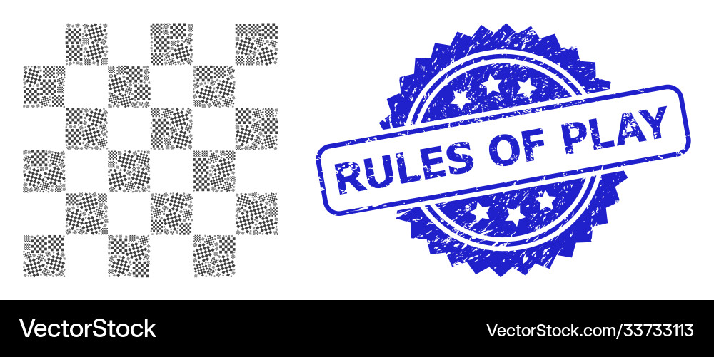 Distress rules play stamp and recursion chess Distress rules play stamp and recursion chess vector image