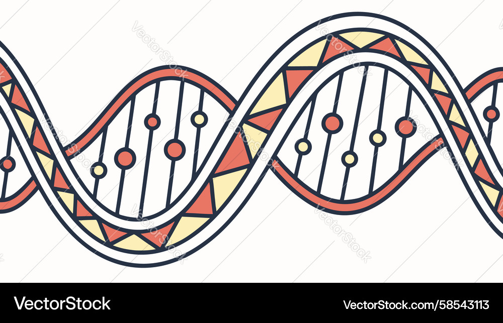 DNA Sound Wave Abstract Pattern Vector Image