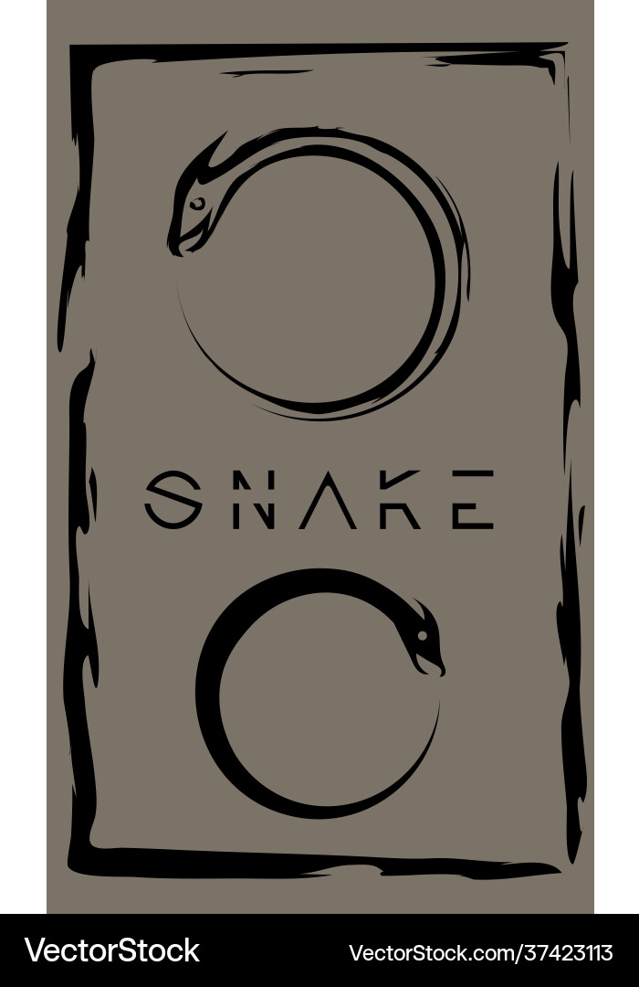 Drawing ouroboros in primitive ancient style Vector Image