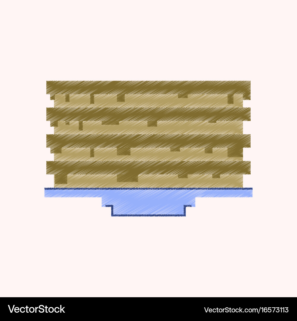 Flat shading style icon pixel pancake with jam vector image