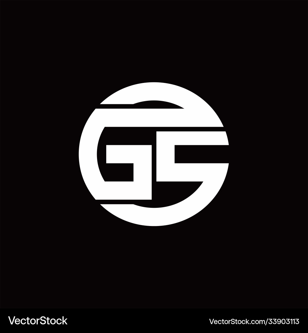 Gs logo monogram with rounded line swipe design vector image