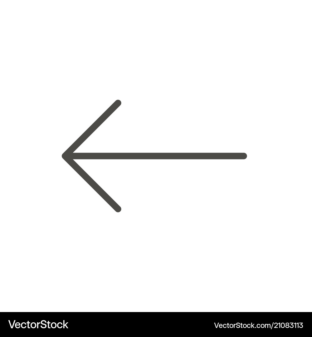 Left arrow icon previous line back symbol vector image