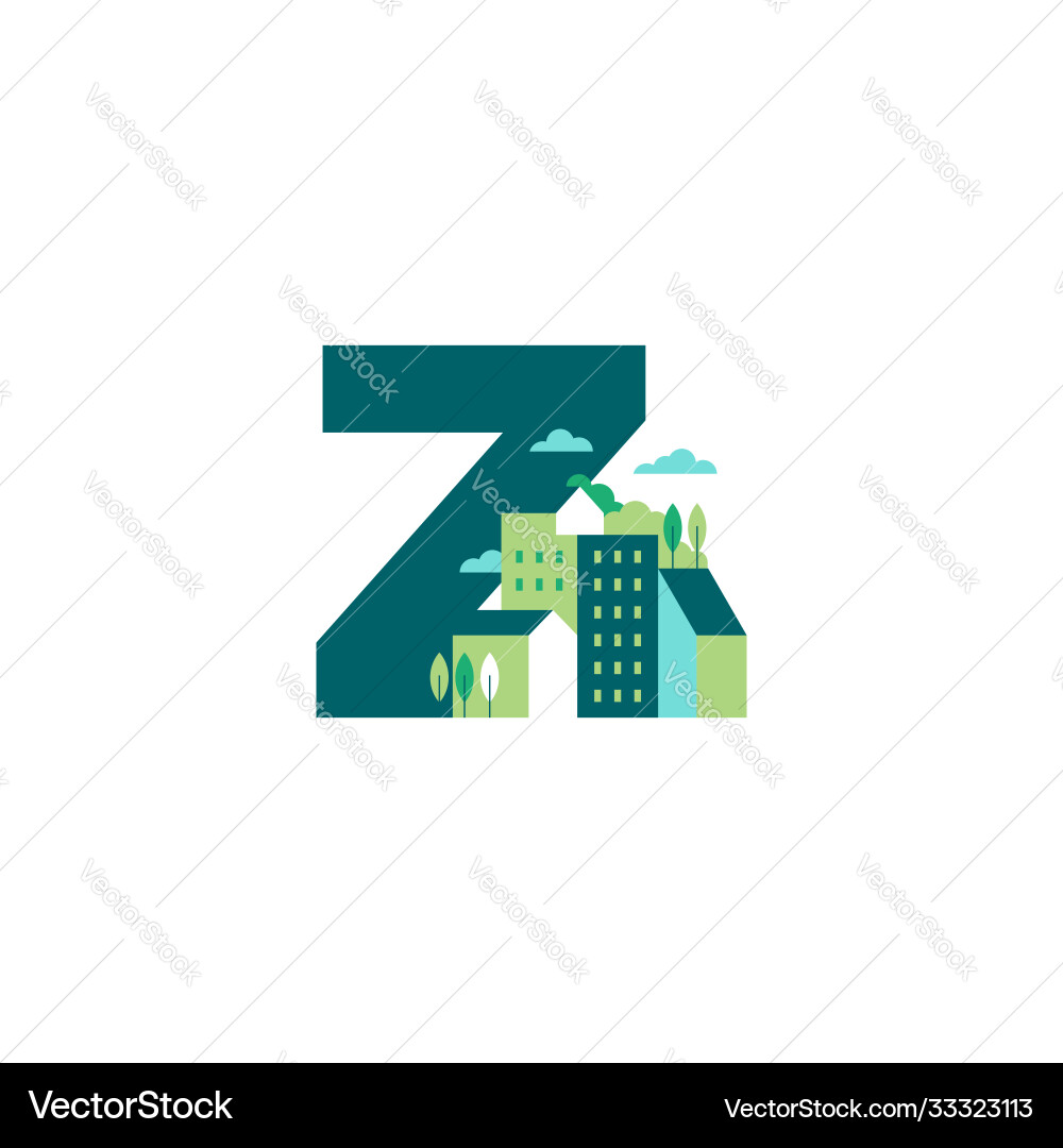 Modern initial z building Vector Image