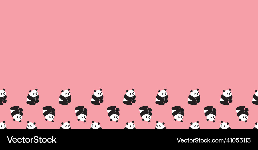 Panda frame border seamless pattern Panda frame border seamless pattern vector image