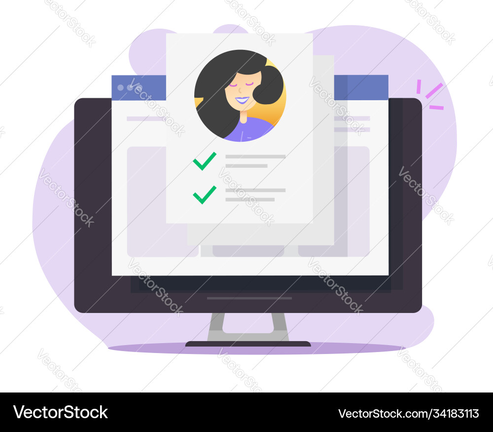 Personal identity paper form check list document Personal identity paper form check list document vector image