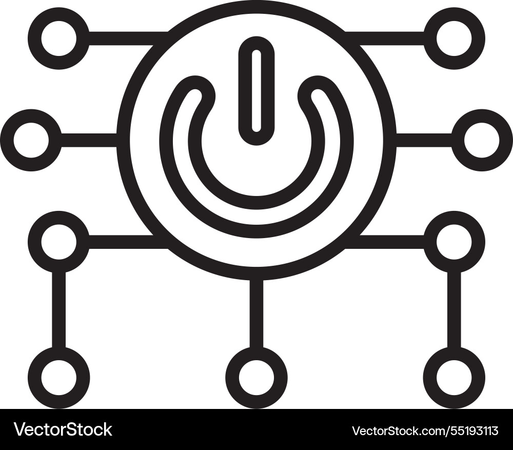 Power button line icon design Vector Image