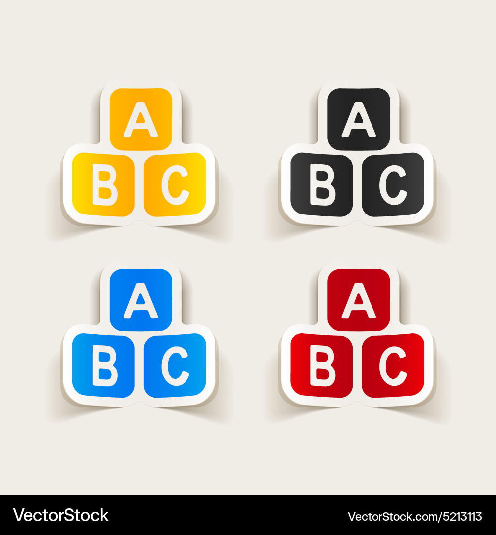 Realistic design element toy cube vector image