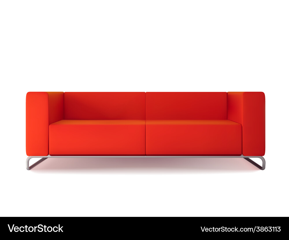 Red sofa isolated Royalty Free Vector Image - VectorStock