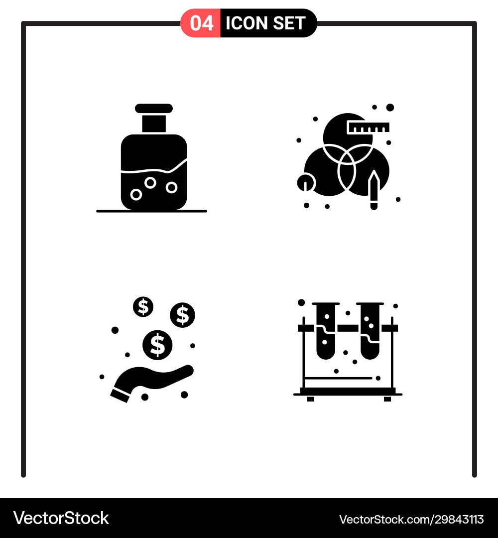 Set 4 solid style icons for web and mobile Set 4 solid style icons for web and mobile Vector Image
