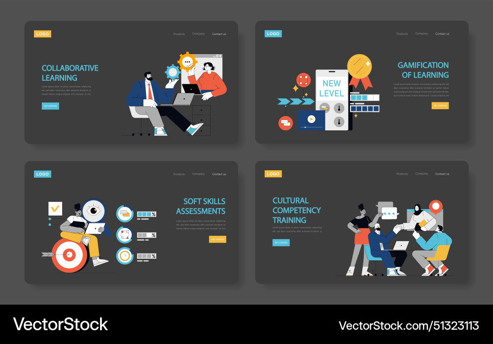 Soft skills training flat Royalty Free Vector Image
