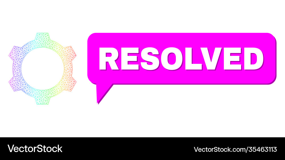 Spectrum mesh gradient gear icon and resolved chat Spectrum mesh gradient gear icon and resolved chat Vector Image