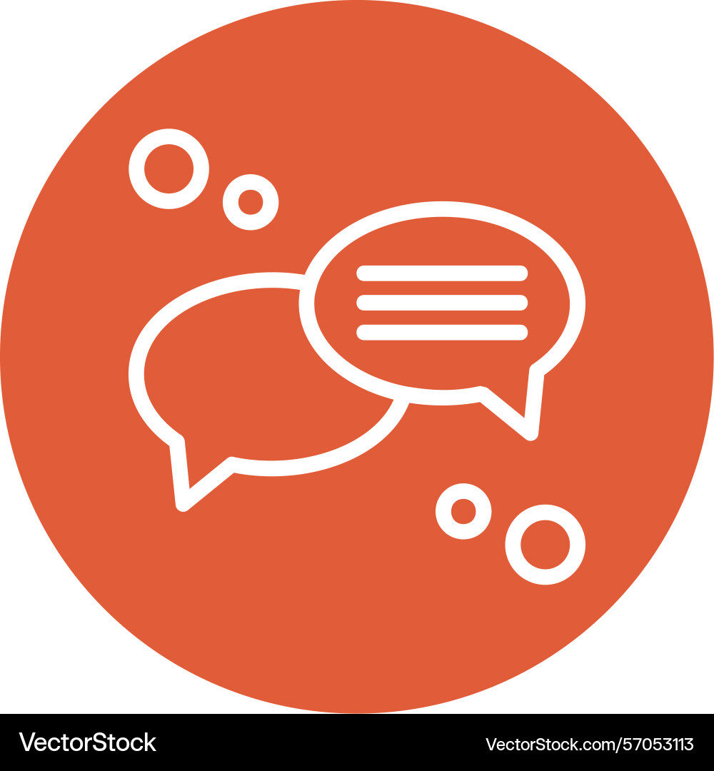 Speech bubble line circle style icon design Vector Image
