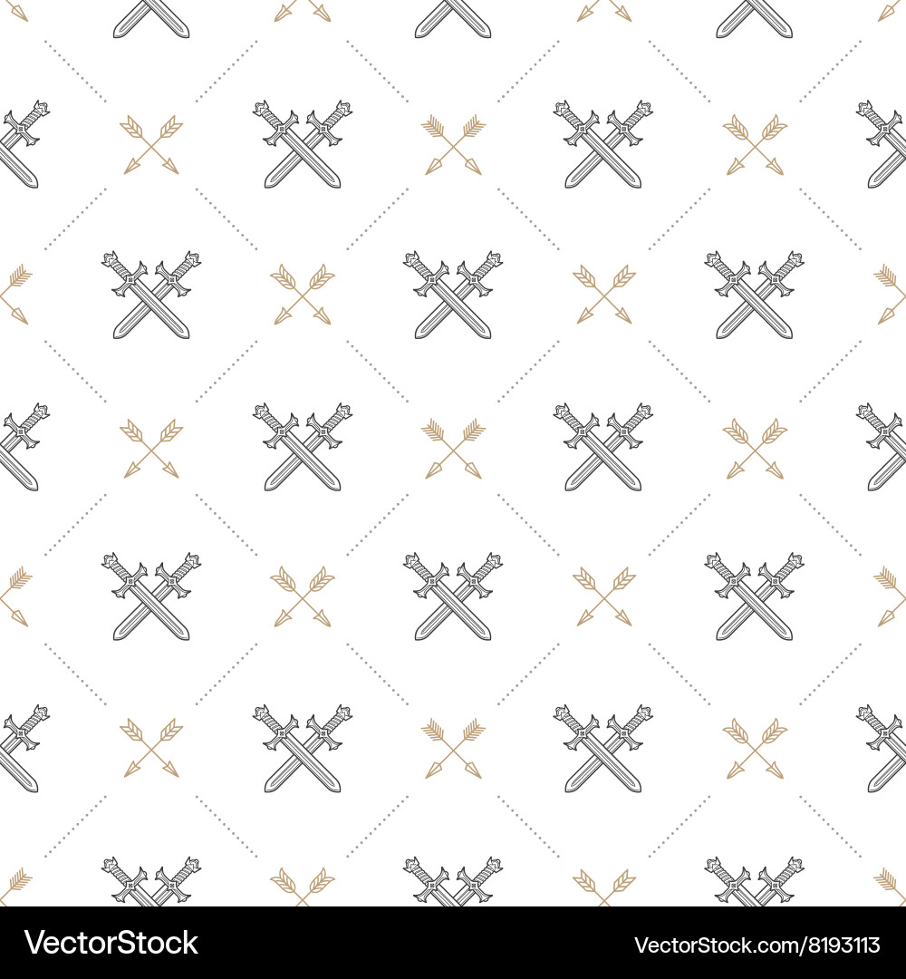 Swords & Arrows Pattern Vector Image