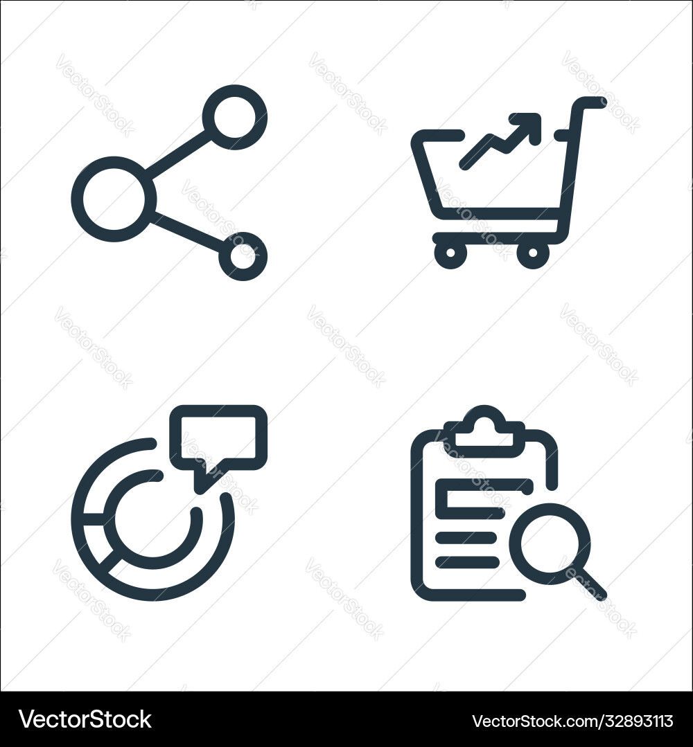 Web apps seo line icons linear set quality Web apps seo line icons linear set quality vector image