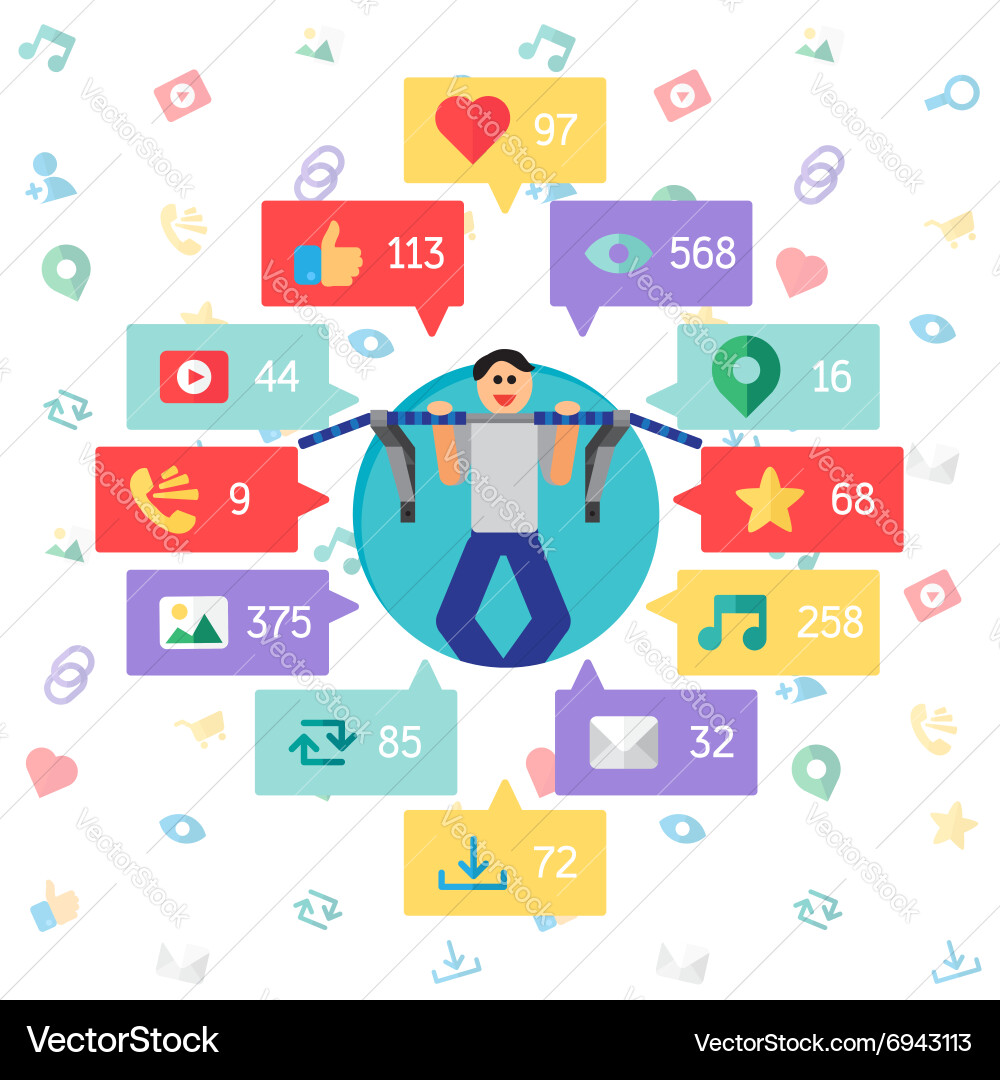 Web virtual socail network Vector Image