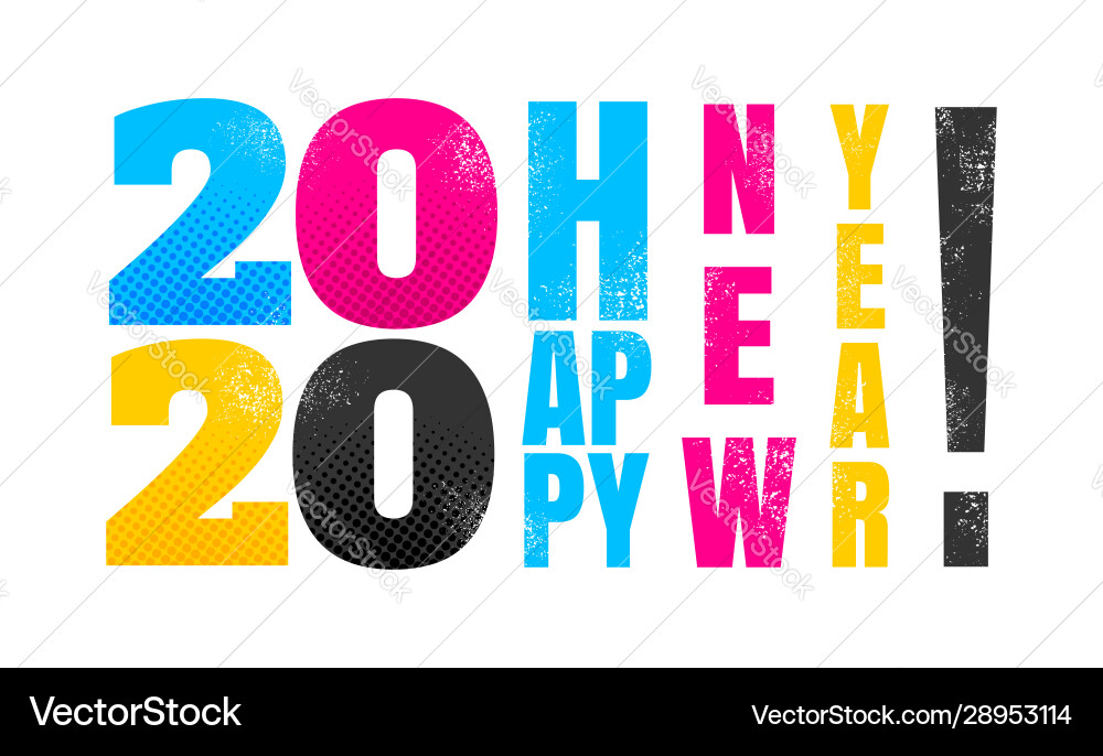 2020 in cmyk style 2020 in cmyk style vector image