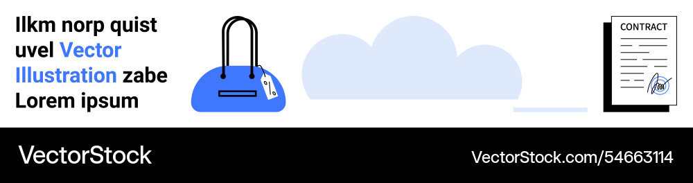 Cloud storage concept with secure access bag Vector Image
