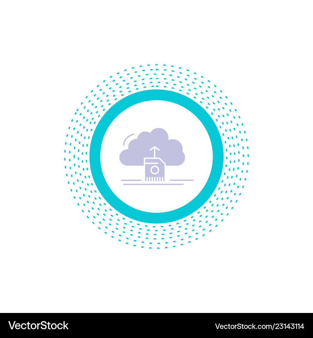 Cloud upload save data computing glyph icon Cloud upload save data computing glyph icon vector image