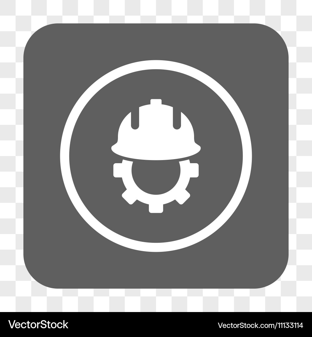 Development helmet rounded square button Vector Image