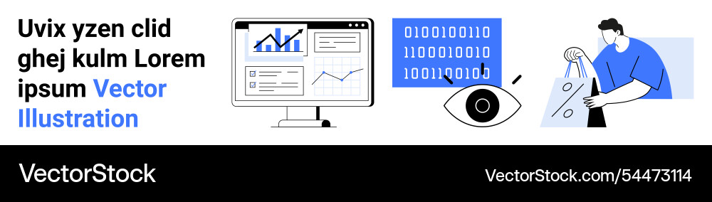Digital data analysis with eye tracking technology Digital data analysis with eye tracking technology Vector Image